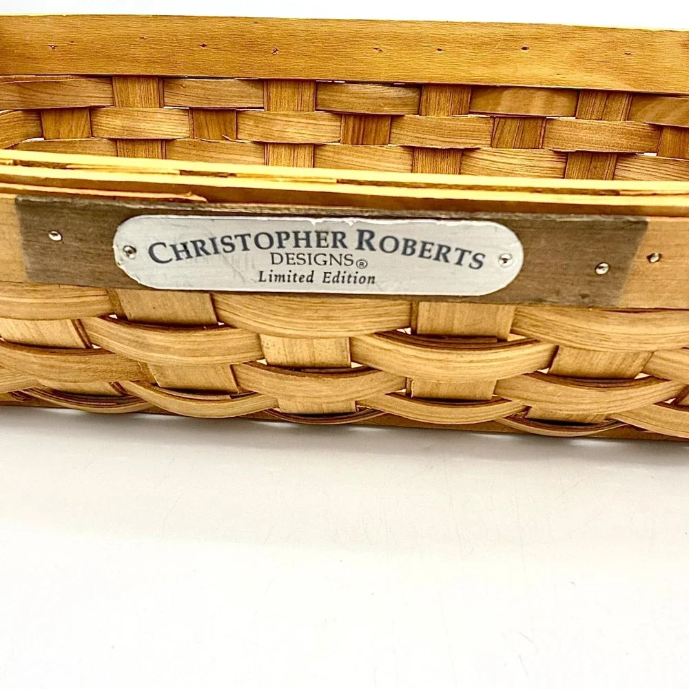 Christopher Roberts Designs Limited Edition Woven Wood Oval Basket Farmhouse